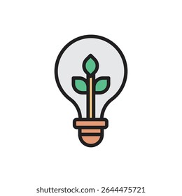 Horticulture Eco Light Icon Vector Illustration