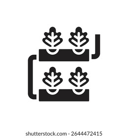 Horticulture Hydroponic Filled Icon Vector Illustration