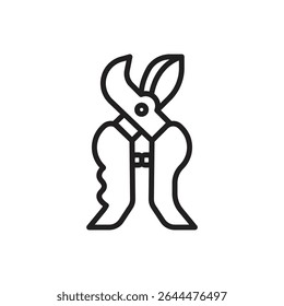 Horticulture Pruners Outline Icon Vector Illustration