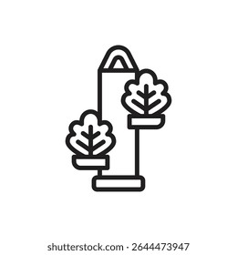 Horticulture Vertical Farming Outline Icon Vector Illustration