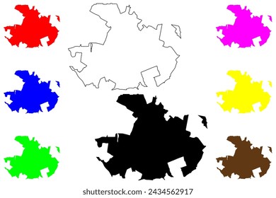 Ciudad de Hortolandia (República Federativa de Brasil, estado de Sao Paulo) mapa ilustración vectorial, dibujo a mano alzada Hortolândia mapa