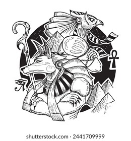 Horus and Anubis Gods of Ancient Egypt