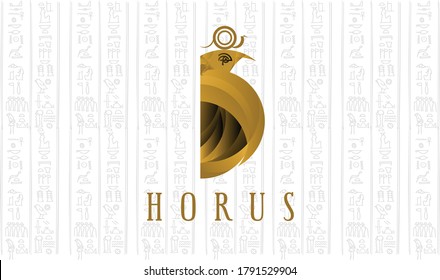 Horus bird circle concept logo icon 