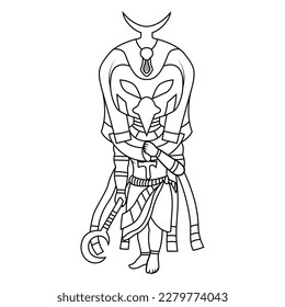 Horus chibi mascot line art