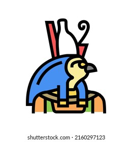 horus egypt god color icon vector. horus egypt god sign. isolated symbol illustration