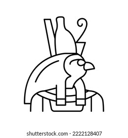horus egypt god line icon vector. horus egypt god sign. isolated contour symbol black illustration