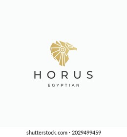 Horus egyptian god logo icon design template. elegant luxury gold flat vector