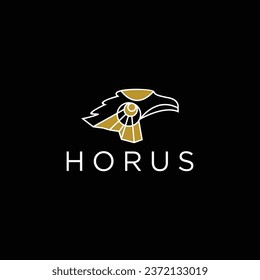 Horus egyptian god logo icon design template. elegant luxury gold flat vector
