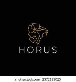 Horus egyptian god logo icon design template. elegant luxury gold flat vector
