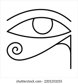 Horus eye, ancient Egypt mythology symbol, vector, white background