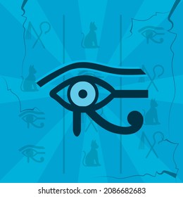 horus eye card with items