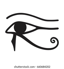 Horus eye icon , The ancient symbol Eye of Horus. Egyptian Moon sign - left Eye of Horus. Mighty Pharaohs amulet.