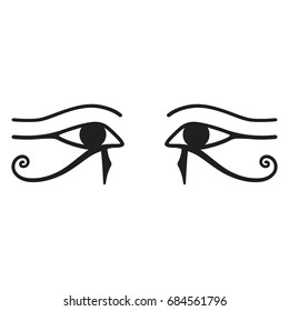 Horus eye icon , The ancient symbol Eye of Horus. Egyptian Moon sign - left Eye of Horus. Mighty Pharaohs amulet.

