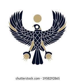 horus falcon bird egyptian logo vector icon illustration