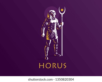 Horus god is a vector illustration about ancient Egypt mythology