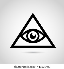 Horus, Illuminati Eye Icon On White Background.