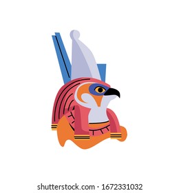 horus ra Egyptian god character isolated icon vector illustration design