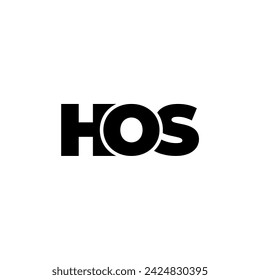 HOS letter monogram typography logo vector