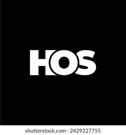 HOS letter monogram typography logo vector