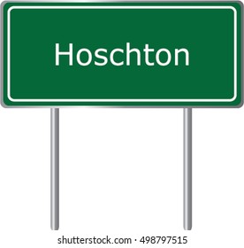 Hoschton , Georgia , road sign green vector illustration, road table, USA city