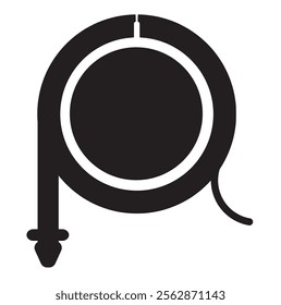 hose black and white icon vector symbol fire hose reel sign symbol. vector icon