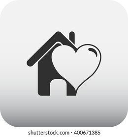 Hose care love icon simple icon on  background
