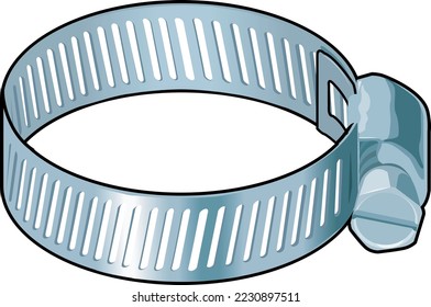 Hose Clamp Fastener Vector Illustration