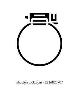 hose clamp glyph icon vector. hose clamp sign. isolated symbol illustration