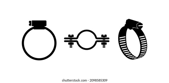 hose clamp icon on white background