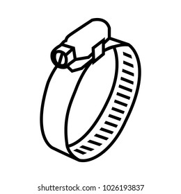 hose clamp icon, vector illustration