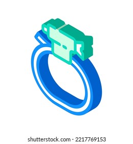 hose clamp isometric icon vector. hose clamp sign. isolated symbol illustration