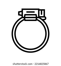 hose clamp line icon vector. hose clamp sign. isolated contour symbol black illustration