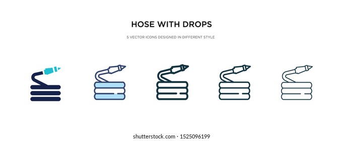 hose with drops icon in different style vector illustration. two colored and black hose with drops vector icons designed in filled, outline, line and stroke style can be used for web, mobile, ui