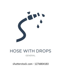 hose with drops icon vector on white background, hose with drops trendy filled icons from General collection, hose with drops vector illustration