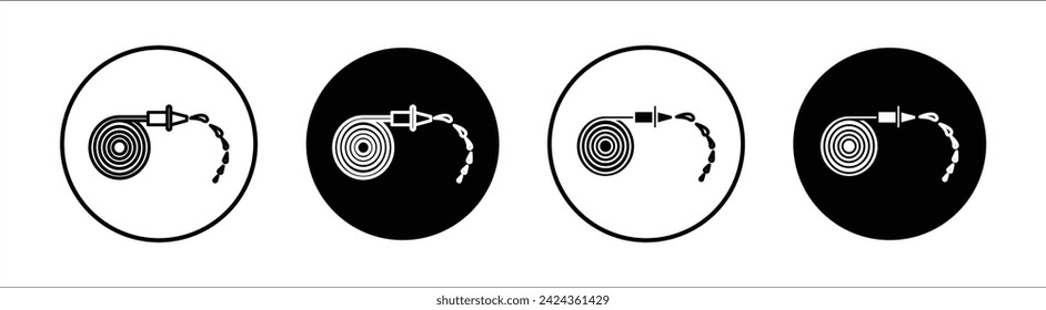 Hose flat line icon set. Hose Thin line illustration vector