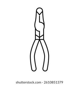 hose grip pliers line icon vector. hose grip pliers sign. isolated contour symbol black illustration