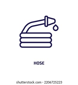 hose icon from agriculture farming and gardening collection. Thin linear hose, fire, garden outline icon isolated on white background. Line vector hose sign, symbol for web and mobile