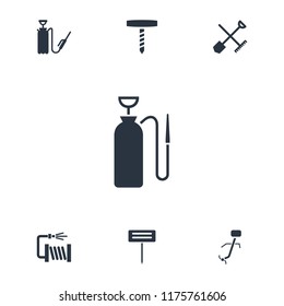 Hose icon. collection of 7 hose filled icons such as shovel and rake. editable hose icons for web and mobile.