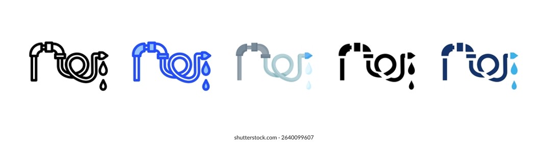 Hose Icon Collection With Multiple Styles