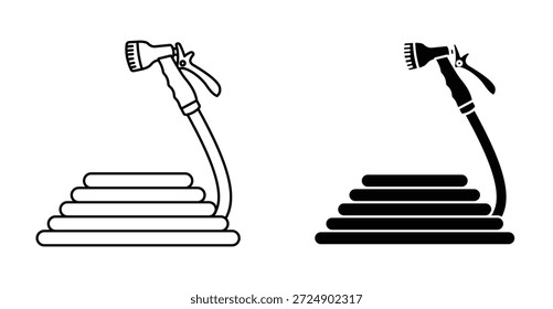 Design gráfico do ícone de mangueira. Ilustrações de ícone de vetor