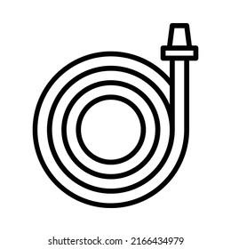 Hose Icon. Line Art Style Design Isolated On White Background