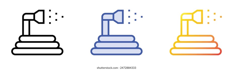 hose icon. Linear, Blue Fill and Gradient Style Design Isolated On White Background