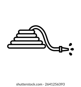 Hose icon outline set sign