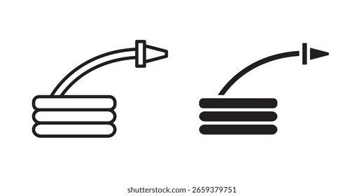 Conjunto de ícones de mangueira, estilo de linha e glifo preto para o site do aplicativo de alimentos.
