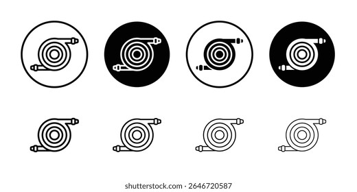 Símbolo de ilustração simples plano fino do ícone da mangueira