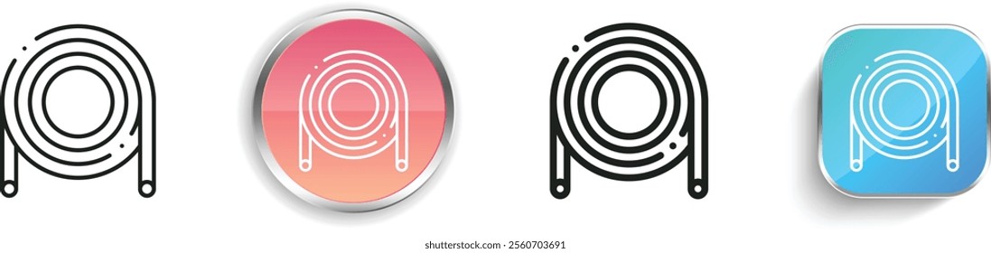 hose icon. Thin Linear, Regular and Button Style Design Isolated On White Background