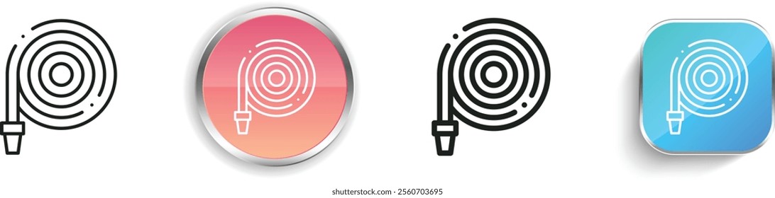 hose icon. Thin Linear, Regular and Button Style Design Isolated On White Background