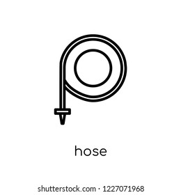 hose icon. Trendy modern flat linear vector hose icon on white background from thin line Agriculture, Farming and Gardening collection, outline vector illustration