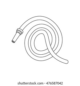 Hose icon vector icon black. Single silhouette fire equipment icon from the big fire Department line.