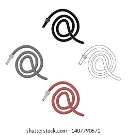 Hose icon vector icon cartoon,black. Single silhouette fire equipment icon from the big fire Department cartoon,black.